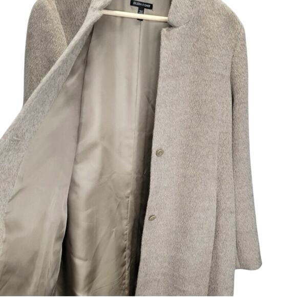 EILEEN FISHER Sheared Suri Alpaca Notched Collar Car Coat 3/4 Length‎ - Picture 10 of 10